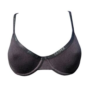 SKIMS Cotton Logo Demi Bra size 34A in Soot NWOT